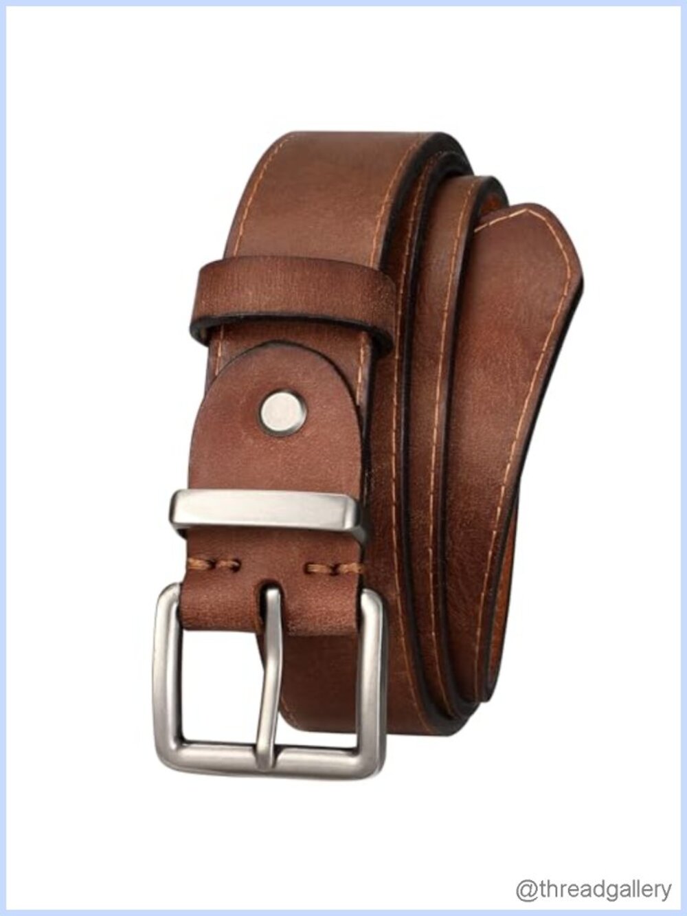 Full Grain Leather Belt Adjustable Classic Buckle